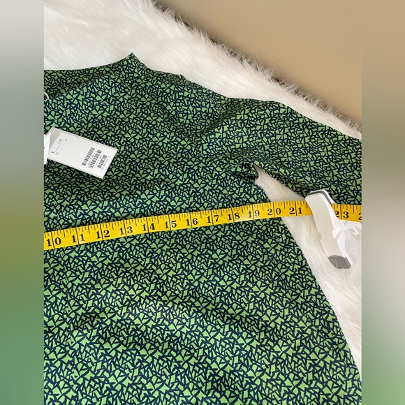 New COS stand collar a line poplin dress Kelly Green navy blue Patterned Dress 8 - Picture 12 of 16